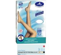 Sauber Calza autoreggente 140 Den Linea Classica Maglia Microrete Open Toe Beige Taglia 4