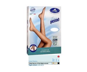 Sauber Collant Open Toe 140 Microrete Nero 5 Linea Classica 1paio