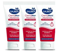 SAUBER Crema Mani Protettiva con Propoli e Burro di Karité, 75 ml, Confezione da 3