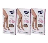 Sauber Gambaletto Open Toe 70 Denari Maglia Liscia Neutro Beige Taglia