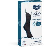 Sauber Pharma Sauber Linea Uomo Fantasia Q-Skin Calza Uomo 70 Den Pois Rossi Taglia L/XL