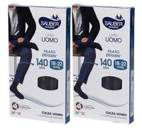 Sauber Pharma Uomo Calza Dryarn 140 Denari Colore Blu Taglia S/M 2x1 S
