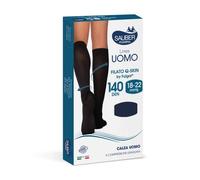 Sauber Uomo QSkin Calza 140 DEN 18-22 mmHg compressione graduata taglia M colore blu, 1 paio