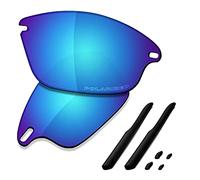 SAUCER Lenti di ricambio premium e kit di gomma per Oakley Fast Jacket OO9097 | Fast Jacket Low Bridge Fit OO9162 Occhiali da sole ad alta definizione - Blu ghiacciaio polarizzate