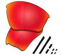 Saucer Lenti di ricambio premium e kit di gomma per Oakley Half Jacket XLJ, Rosso Fuoco Polarizzato, Taglia unica