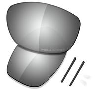 Saucer Lenti di ricambio premium e kit di gomma per occhiali da sole Oakley Conductor 8 OO4107, Metallo Cromato Polarizzato, Taglia unica