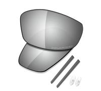 SAUCER Lenti di ricambio premium e kit di gomma per occhiali da sole Oakley New Whisker OO4141 ad alta difesa - metallo cromato polarizzato