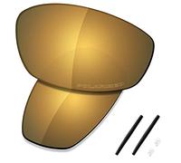 Saucer Lenti di ricambio premium e kit di gomma per occhiali da sole Oakley Whisker, Bronzo Oro Polarizzato, Taglia unica