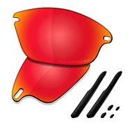 SAUCER Lenti di ricambio premium e kit in gomma per Oakley Fast Jacket OO9097 | Fast Jacket Low Bridge Fit OO9162 Occhiali da sole ad alta difesa - Rosso fuoco polarizzato