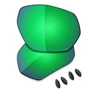 Saucer Lenti di ricambio premium e naselli per occhiali da sole Oakley Plazma OO9019 | Plazma Asian Fit OO9019A, Polarizzato Verde Giada, Taglia unica