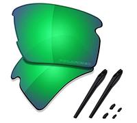 SAUCER Premium Replacement Lenses & Rubber Kits for Oakley Flak 2.0 XL OO9188 Sunglasses High Defense - Jade Green Polarized