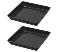 Saucer vegetale per l'interno | 2 pezzi di drenaggio quadrato profondo | Paradone base di fioriere, accessorio per giardini della casa, utilità per patio da cantiere, utilizzo del balcone da da