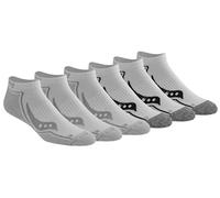 Saucony Bolt RunDry Performance No-Show - Calzini da uomo, confezione multipla, colore: Bianco Repreve (6 paia), L, White Repreve (6 paia), Large