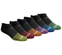 Saucony Men's Multi-Pack Mesh Ventilating Comfort Fit Performance No-Show Socks, Fashion Tipped Black (6 Pairs), Shoe Size: 6-9