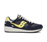 SAUCONY con Lacci 80s Morbido Touch Camoscio Rete Uomo Sportivo Navy Giallo UK -