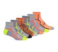 Saucony Rundry Bolt Performance Quarter Socks, Available in L-XL (6, 12 Pairs) Calze da Corsa, Arancione Assortiti (6 Paia), Taglia Unica (Pacco da 24) Uomo