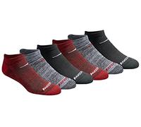 Saucony Rundry Mesh Ventilating Comfort Fit Performance No-Show Socks, Available in M-XXL (6, 12, 18 Pairs) Calzini, Nero Rosso Assortiti (6 Paia), XL (Pacco da 6) Uomo