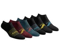 Saucony Rundry Mesh Ventilating Comfort Fit Performance No-Show Socks, Available in M-XXL (6, 12, 18 Pairs) Calzini, Sneakers Black Fashion, Large (Pacco da 6) Uomo