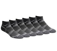 Saucony Rundry Mesh Ventilating Comfort Fit Performance Quarter Socks (6, 12 Pairs) Calzini, Carbone (6 Paia), Large (Pacco da 6) Uomo