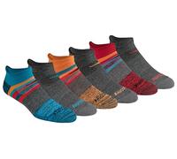 Saucony RunDry Mesh Ventilazione Comfort Fit Performance Tab Calzini Uomo Multipack, Carbone Fashion (6 paia), Large