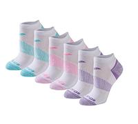 Saucony Rundry Performance Selective Cushion Socks, Available in S-l (6, 12 Pairs) Calzini, Bianco Brillante (6 Paia), 3-8 (Pacco da 6) Donna
