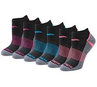 Saucony Rundry Performance Selective Cushion Socks, Available in S-l (6, 12 Pairs) Calzini, Nero Assortiti (6 Paia), Shoe Size: 4-7 (Pacco da 6) Donna