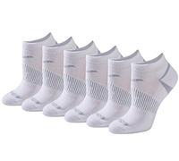 Saucony Women's Selective Cushion Performance No Show Athletic Sport Socks (6 & 12, White Basic (6 Pairs), Shoe Size: 10-13