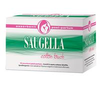 Saugella Cotton Touch Post Parto, 10 Assorbenti Cotone Post Parto, Senza Strato Adesivo, Azione Antibatterica, Lenitiva