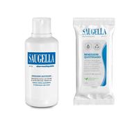 Saugella Kit Dermoliquido Detergente + Dermoliquido Salviette Intime Monouso 15 Pezzi