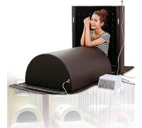 Sauna a cupola da 1200W,Con cuscino e termoforo,Spa professionale per la casa,Temperatura della cabina regolabile da 25 a 90 °C,Impostazione della temperatura del termoforo: 25-70 °C Brown