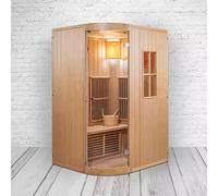 Sauna a infrarossi PureHaven 125x110x190 cm per 2 persone combinata con riscaldatore per sauna in legno di hemlock canadese pietre per sauna a risparmio energetico