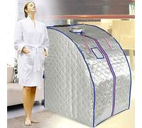 Sauna a infrarossi, sauna portatile, pieghevole, con telecomando, per bagno di sauna e disintossicazione, perspirazione, terapia per perdere peso (argento)