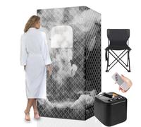 Sauna da Casa 3L Sauna da Esterno 1000W SPA Sauna Portatile Con Vaporizzatore Sauna, Telecomando e Sedia, Sauna Finlandese da Esterno, 9 Temperature, Timer, Sauna da Casa Interno 180x80x80cm