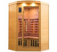 Sauna Finlandese ad Infrarossi 2/3 Posti 120x120 cm H190 in Legno di Abete Apollon 2C