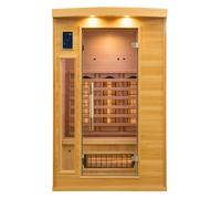 Sauna Finlandese ad Infrarossi 2 Posti 120x123 cm H190 in Legno di Abete Apollon 2