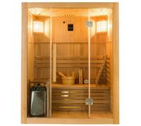 Sauna Finlandese ad Infrarossi 3 Posti 153x110 cm H190 in Legno di Abete Sense 3