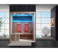 SAUNA FINLANDESE E INFRAROSSI - 170X120 CM MOSAICO USB PC BLUETOOTH 4 POSTI LED