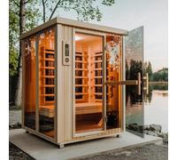 Sauna Ibrida | Sauna combinata tradizionale a vapore e infrarosso lontano, sauna di lusso nel cortile per la palestra, ritiro termale