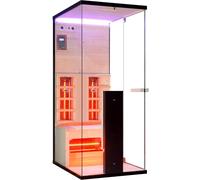 SAUNA INFRAROSSI 110X80 CM FINLANDESE- PC USB BLUETOOTH OZONO STRISCIA LED RGB