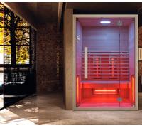 SAUNA INFRAROSSI 120X100 CM 3 POSTI FINLANDESE USB BLUETOOTH OZONO STRISCIA LED