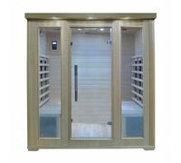 Sauna Infrarossi 175x135cm a 4 posti Legno Hemlock Cromoterapia ante vetro radio
