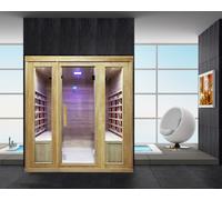 SAUNA INFRAROSSI 180X140 cm FINLANDESE USB PC OZONO BLUETOOTH 7 COLORI CERAMICA