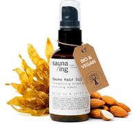 sauna/ing Olio per capelli per sauna Golden Kelp & Mandorle - Olio nutriente per capelli per sauna e cura quotidiana dei capelli - Vegano e senza silicone - Prodotto in Finlandia