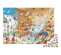 Sauna norvegese dopo lo sci Puzzle in Legno Impermeabile DIY Puzzles Da 1000 Pezzi Per Adulti Sfidanti E Rompicapo Giochi Educativi