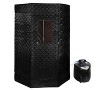 Sauna portatile 3L Sauna esterna, Sauna portatile corpo completo, spa portatile con 1500 W Vapozone portatile, (senza sedia), Sauna portatile dimagrante, Detox90 x 90 x 180 cm, 3 l, nero
