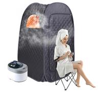 Sauna Portatile per la casa, Steam Sauna Tent with 3L Steamer, 9 livelli di temperatura, tenda da sauna mobile con sedia pieghevole, sauna compatta personale disintossicante con telecomando, allevia