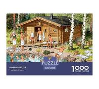 Sauna sul lago finlandese Puzzle in Legno Impermeabile DIY Puzzles Da 1000 Pezzi Regali Per Adulti Divertenti Giochi Di Impegnativi