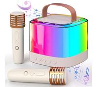 SaundBlokz Mini macchina per karaoke con 2 microfoni wireless per bambini adolescenti adulti altoparlante Bluetooth portatile Funtion regalo di compleanno per ragazze ragazzi età 4-12 per lettore