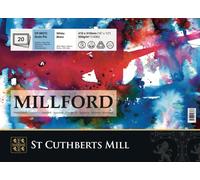 SAUNDERS WATERFORD SERIES ST Cuthberts Millford blocco carta per acquerello, collato 4 lati,41x31cm, 20 fogli, bianco, grana fine, 300gm, 16 x 12"