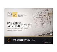 SAUNDERS WATERFORD SERIESSaunders serie Waterford blocco carta per acquerello,collato 4 lati 36x26cm,20 fogli, bianco naturale, grana ruvida, 300gm
